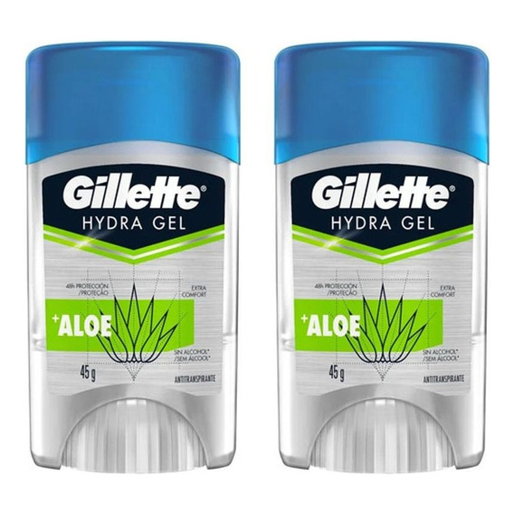 Gillette Gel Aloe Hydra Antitranspirante 45gr Pack X2u