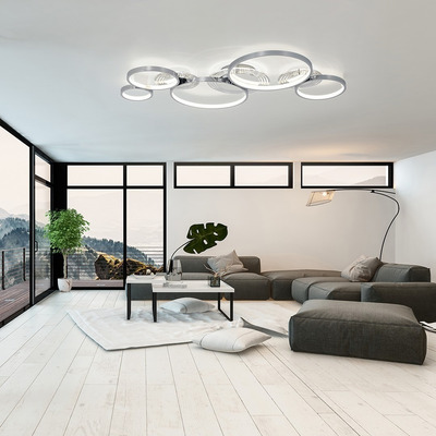Plafon Led Ultra Moderno Simona 5 Aros Deco Luz Desing