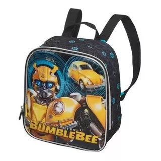 Lancheira Infantil Térmica Escolar Transformers Bumblebee Cor Preto Boneco Robô Carro Transformers