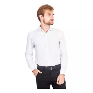 Camisa Social Masculina Slim Fit Fibra Bambu