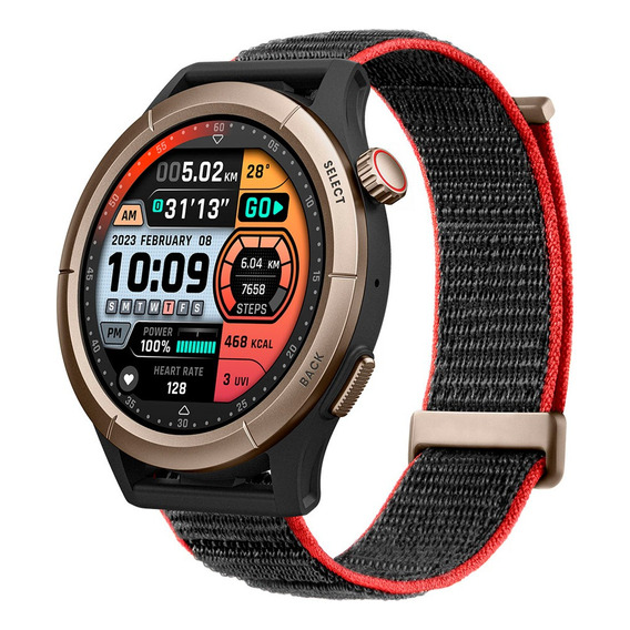 Reloj Smartwatch Smartwatch Amazfit Cheetah Pro Negro Amoled Correa Gris Bisel Plateado Diseño de la correa Deportiva