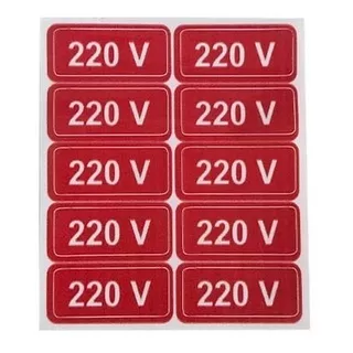 Etiqueta Adesivo De Voltagem 110v E 220v - Kit 100 Unidades 