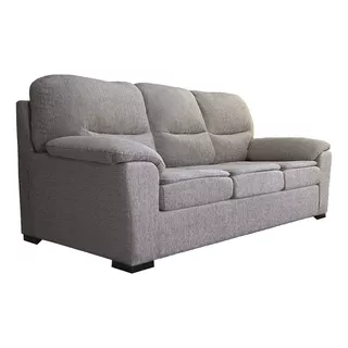 Sillon Sofa 3 Cuerpos Nevada Chenille Zaffiro Cemento Ergonomico Premium Placa Soft Fullconfort