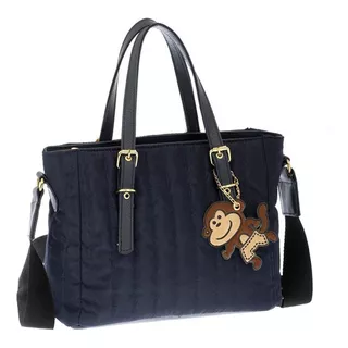 Bolsa Lover Nylon Crossbody Ultra Ligera Dama Mujer 9556 Acabado De Los Herrajes Brillante Color Azul Marino Color De La Correa De Hombro Negro