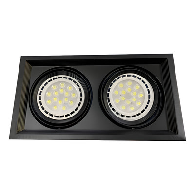 Spot Embutir 2 Luces Scenic Cardanico Profesional Ar111  Negro