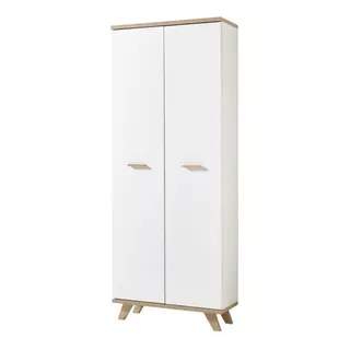 Zyza Armario Estilo Nórdico Con 2 Puertas Y Madera De Encino Color Blanco