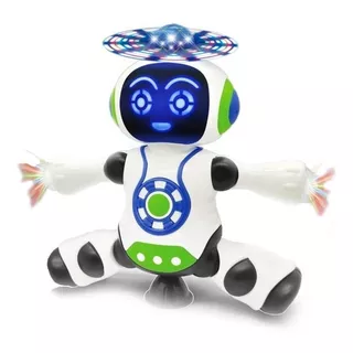 Brinquedo Robô Dança Gira 360 Emite Luzes E Musica Robot Som