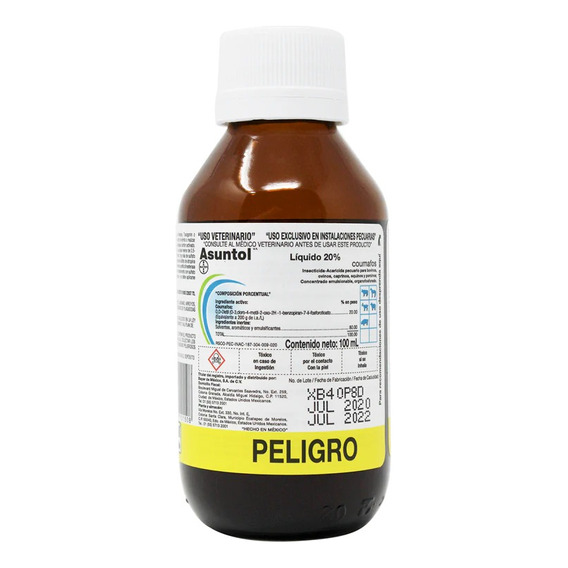 Asuntol Liquido 100ml Elimina Garrapatas Pulgas 