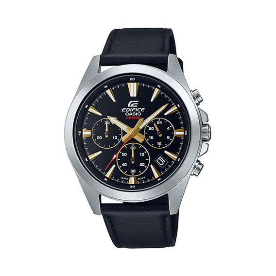 Reloj Hombre Casio Efv-630l-1avudf Edifice Color De La Correa Negro Color Del Bisel Plateado Color Del Fondo Negro