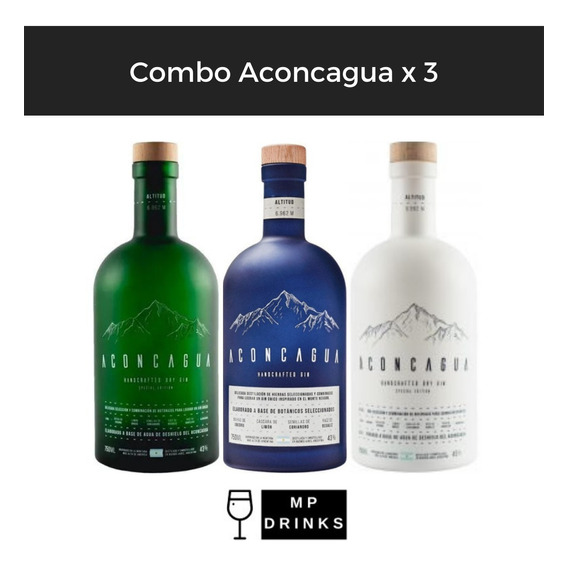 Gin Aconcagua Handcrafted Dry Edicion Especial X3 Botellas