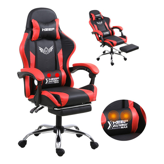 Silla Gamer Gaming Ergonomica Reclinable Con Masaje Lumbar