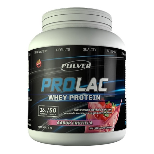 Suplemento en polvo Pulver  Prolac Whey Protein proteínas sabor frutilla en pote de 4kg