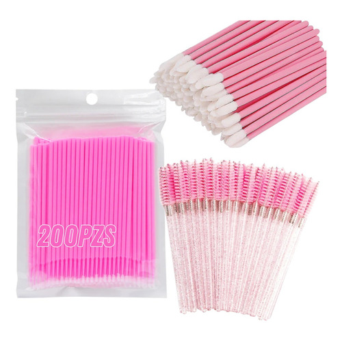 100 Microbrush + 50 Cepillos + 50 Lip Brush Pestañas Y Cejas Color Al azar