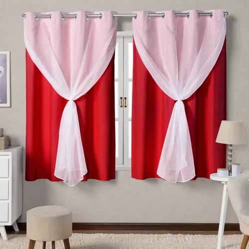 Sala Dormitorio Cocina Puerta Ventana Oficina Blindex Fêffo Cortinas  Cozinha Corta Luz Infantil Janela Porta Blindex Escritorio Apartamento 100%  de 1.8m x 2.8m liso color cortina rosa - unidad por 1