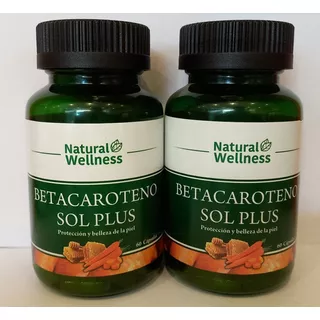 Betacaroteno Sol Plus Natural Wellness (60 Caps) 2 Frascos Sabor Neutro