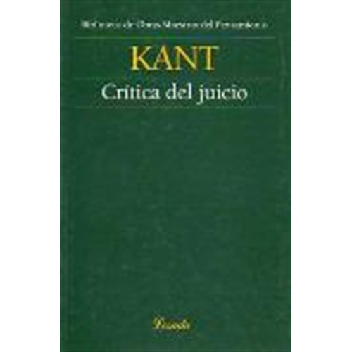 Crítica Del Juicio, De Kant, Immanuel. Editorial Losada En Español