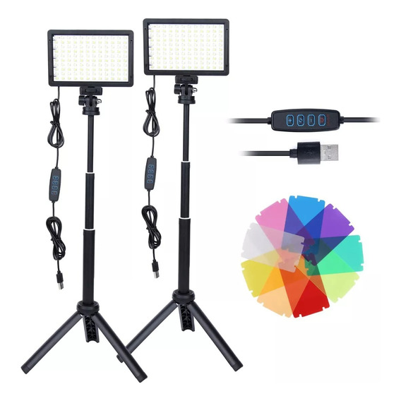 Usb Led Kit Luz Video Iluminación Fotografía Regulable 2pcs