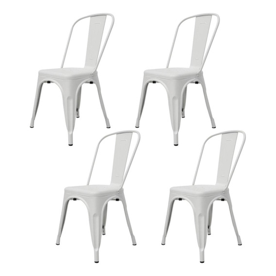 Set De 4 Silla Tolix Metalicas Restaurante Comedor Exterior