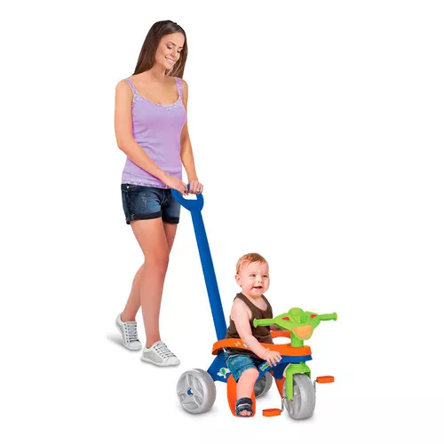 CARRINHO DE PASSEIO/PEDAL INFANTIL KEMOTOCA GATINHA COM HASTE - Brinquedo -  Kendy - Brincar faz parte