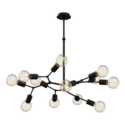 Colgante Araña Vita Negro Diseño 12 Luces Led E27 Rd