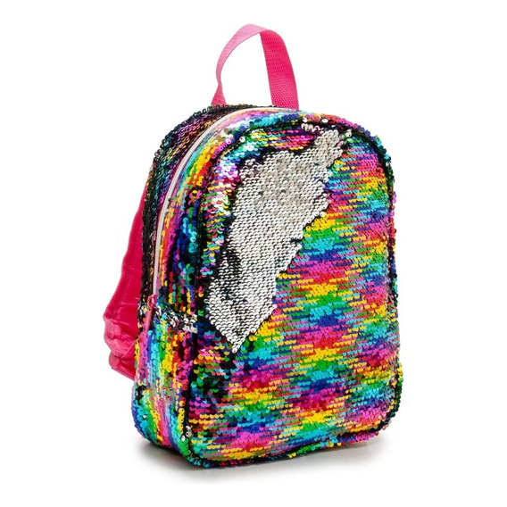 Mochila Escolar Lentejuelas Niña Infantil Love Correa Color Multicolor