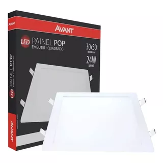 Painel Luminaria Plafon Led Embutir 24w Quadrado Slim 6500k