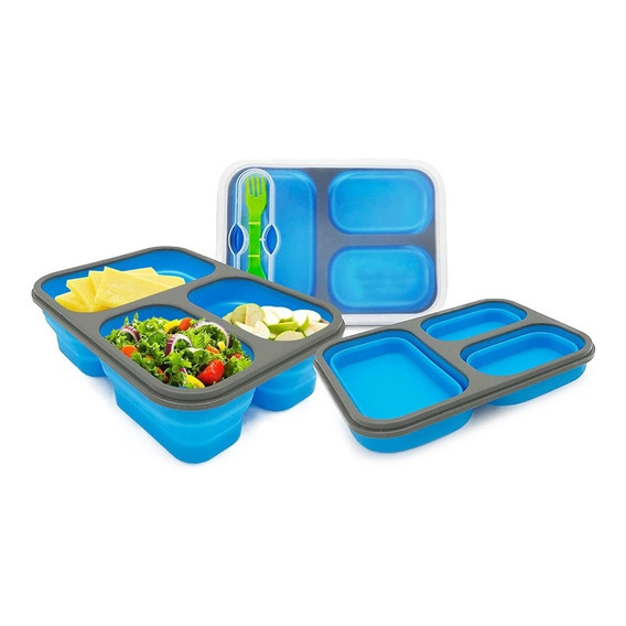 Porta Comida Lunch Box Bpa Free Ecológico 3 Compartimientos