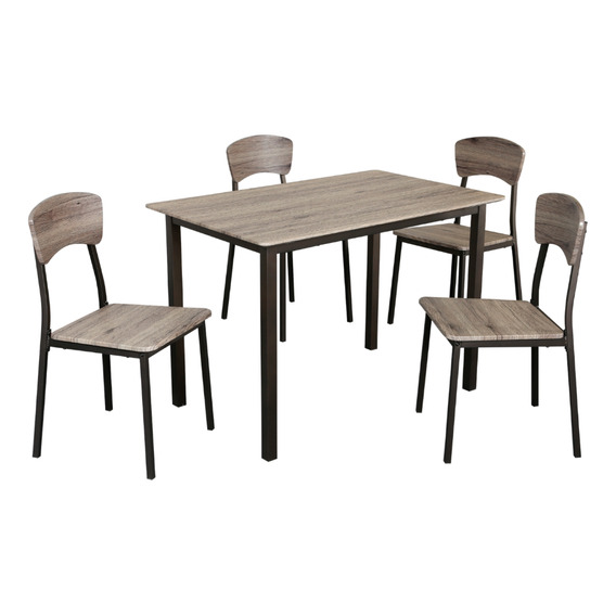 Juego De Comedor Monterrey Mesa + 4 Sillas Madera Mdf