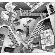 Poster Grande M C Escher 55x60cm Relativity Enfeite Pra Sala