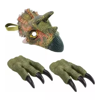 Disfraz Halloween Infantil Máscara +par De Garras Dinosaurio