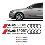 Faixas Audi Sport Germany Adesivos Lateral E Traseiro Preto