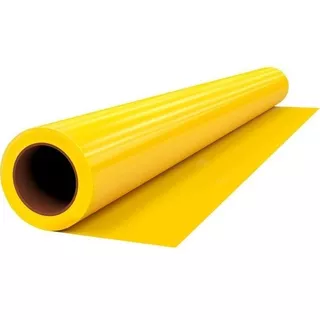 Bobina Polietileno Faixa - 0,20mm X 70cm X 50mt - Amarelo