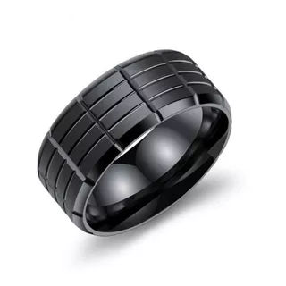 Anillo Hombre Acero Inoxidable Negro Sencillo