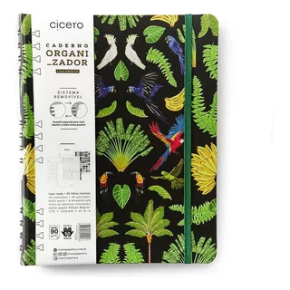 Caderno Organizador Duo Cicero Pautado & Pontado 17 X 24cm Cor Pássaros/floresta Tropical Preto