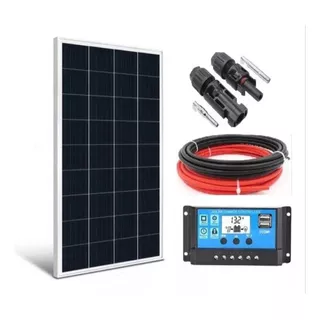 Kit Painel Placa Energia Solar 150w Contro30a Cabo E Mc4