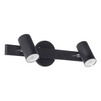 Lampara Liston 2 Luces Gu10 Movil Viena Apto Led Negro