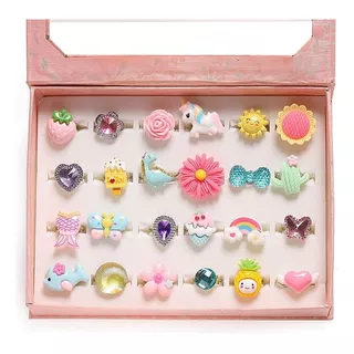 Caja Anillos Ajustables Niñas - Juguete Infantil Princesas