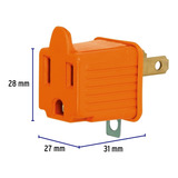 Adaptador 3 A 2, Naranja, A Granel, Volteck