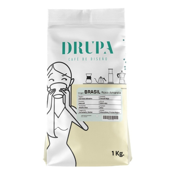 Café De Especialidad En Grano Brasil Rosa Amarela X 1 Kg