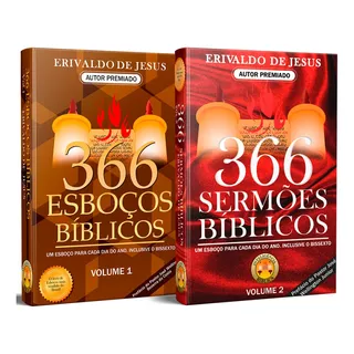 Kit 2 Livros 366 Esboços Bíblicos Volume 1 + Volume 2