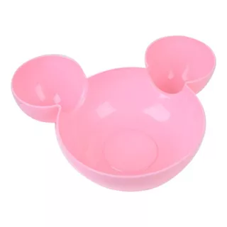 Tigela Mickey Mouse Petisqueira Divisória Prato P/ Crianças Cor Rosa