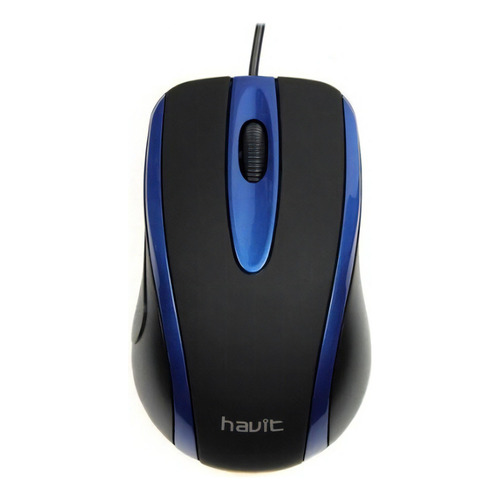 Mouse Havit Hv-ms753 Usb Black+blue. Color Negro y azul
