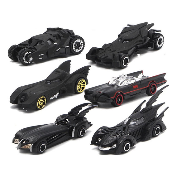 Set De 6 Piezas Carritos De Colección De Batimóviles Batman 