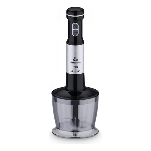 Mixer Ultracomb Lm-2555 Minipimer Vaso 800ml + Bowl Picador Color Negro