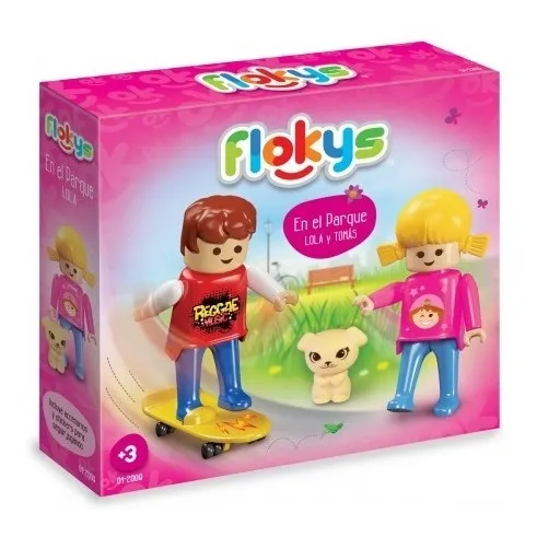 Jugueteria Pizzico | Jugueteria Online | Flokys Muñecos Tipo Playmobil En El Parque 01-2009 (2728) - $ 709,99