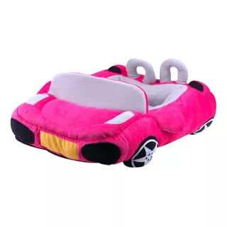 Cama Para Mascota Perro Gato Diseño Auto Rosa