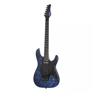 Guitarra Eléctrica Schecter Sun Valley Super Shredder Fr S De Caoba Blue Reign Con Diapasón De Ébano