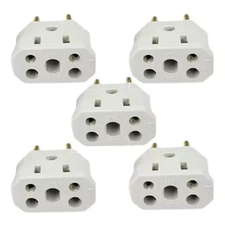 Kit 5 Plugs Adaptador De Tomada Bob Esponja 10a/20a 3/2pinos 110v/220v