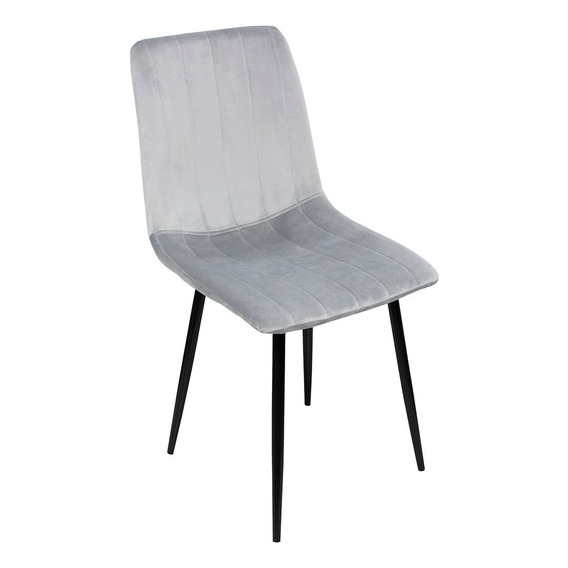Silla Eames Tapizada Gris Comedor Vintage Sala Moderna Estructura de la silla Negro Diseño de la tela Lisa