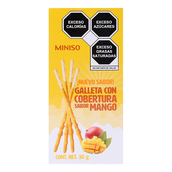 Miniso Palitos De Galleta Con Cobertura Sabor Mango 30 Gr